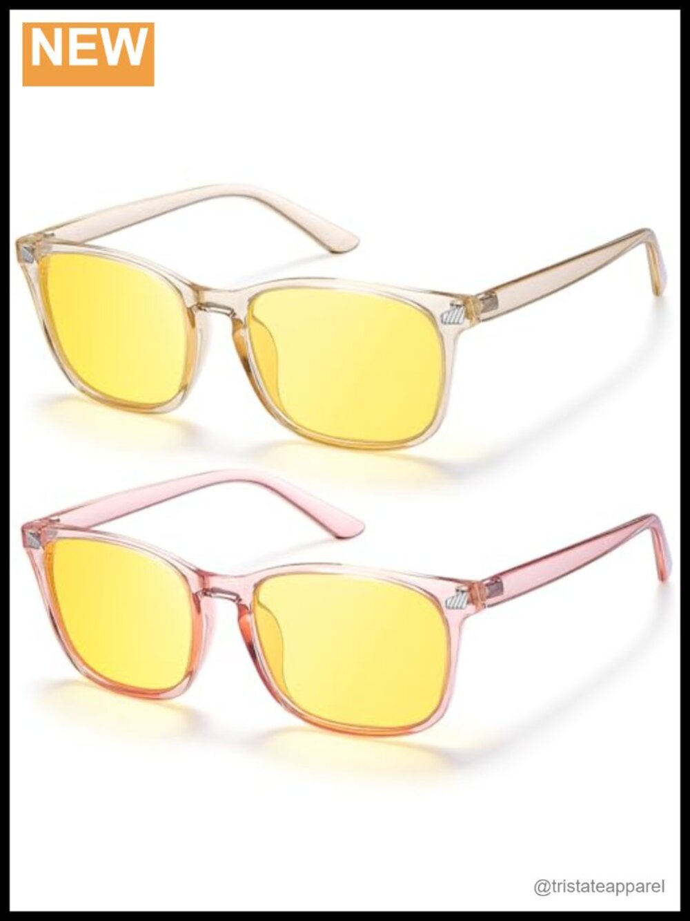 Polarized Night Vision Driving Glasses Anti-Glare Round Full Frame
